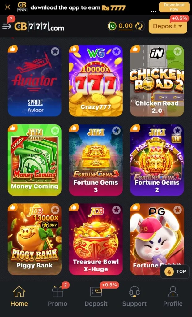 cb777 game deshboard