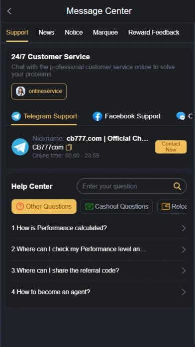 cb777 Game customer support center