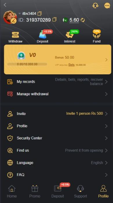 cb777 Game profile management page