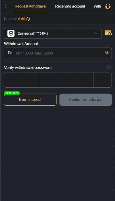 cb777 Game withdrawal request screen