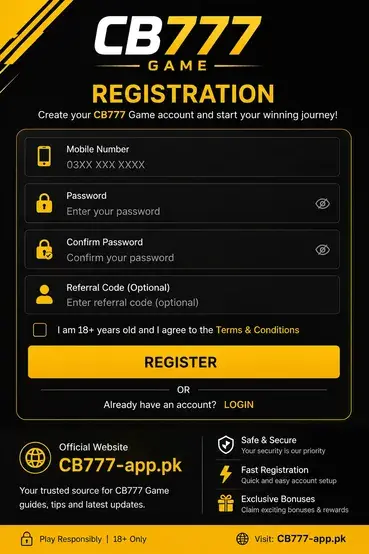 CB777 Game registration form for new players